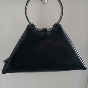 Black leather evening purse